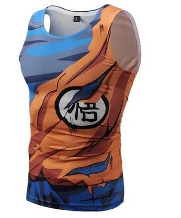 BX020(Asian Size) Hip Hop Son Goku Design Tank Top Mens Dragon Ball Printed Male Vest Summer Sleeveless Man Tops Streetwear Drop Ship - Цвет: BX020(Asian Size)