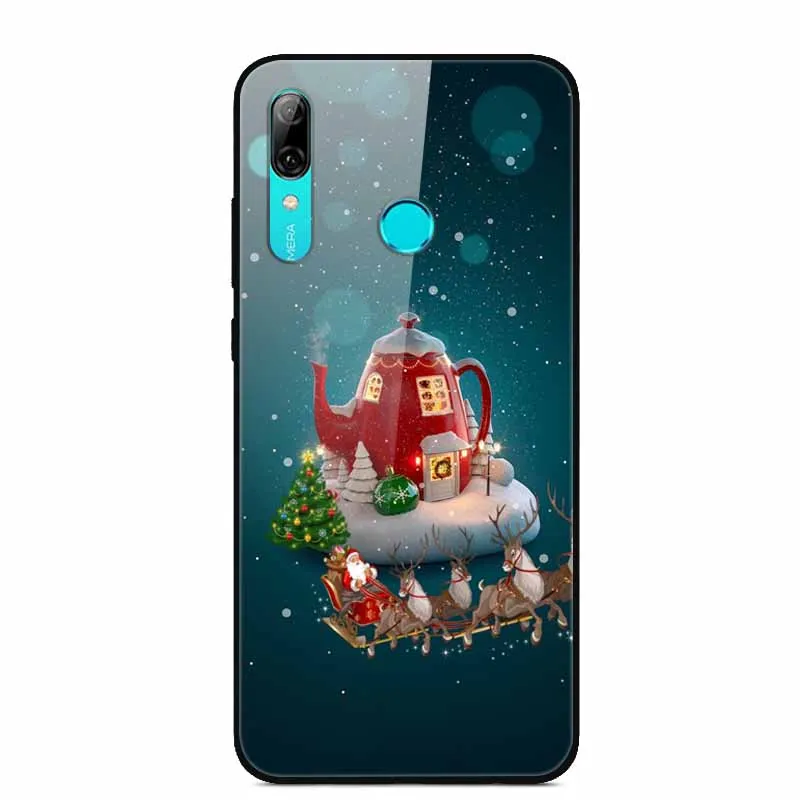 Рождественский чехол для huawei P Smart закаленное стекло, жесткий чехол для телефона huawei P Smart чехол PSmart Pro чехлы для P Smart Z - Цвет: 14
