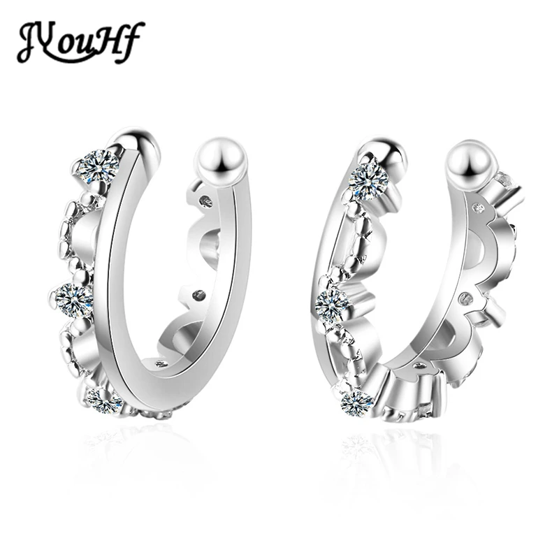 

JYouHF New Fashion Ear Cuff Earrings for Women Korean Style Cubic Zirconia Clip Earrings Without Piercing Jewelry Oorbellen 2020