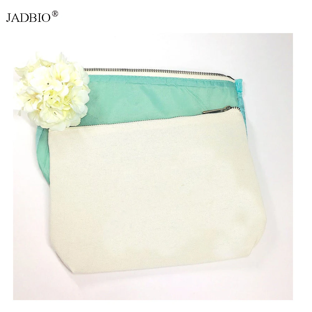 mint lining Экологический Холст Сумка-косметичка Сумка Хлопок простая косметичка из парусины Красота сумка косметичка с античной золотой молнией - Цвет: mint lining