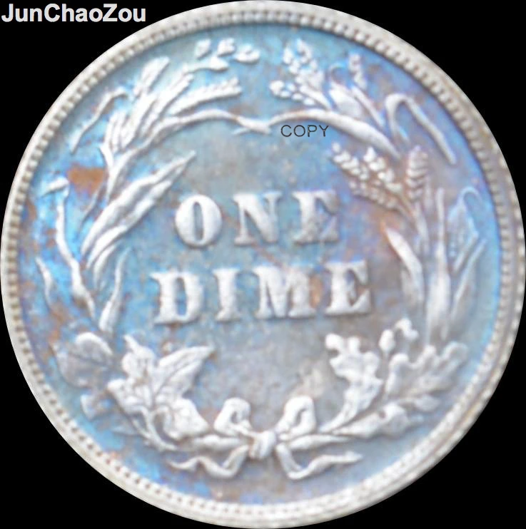 

U.S 1913 One Dime Cuupronickel Nickel Plated Copy Coins