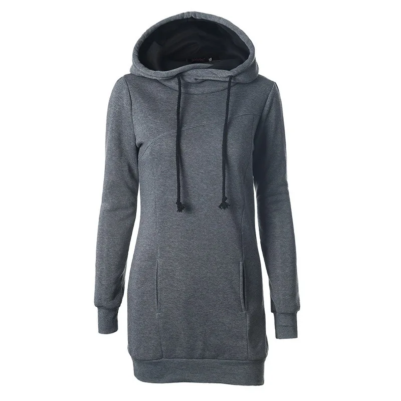 

Women Hoodies Casual Korean Black Plus Size Straight Hooded Solid Autumn Top High Street OL Female Fashion Winter Sweatshirts