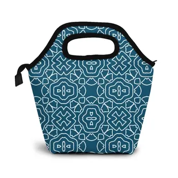 

Pattern Background With Blue Texture10 Lunch Bag Lunch/ice Bags Portable Insulated Picnic Food Box for Women Men