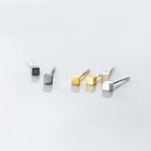 MloveAcc Стерлинговое Серебро 925 пробы матовый мини Кубик серьги-гвоздики для женщин, девушек, детей серьги Femme квадратные ювелирные изделия