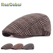 RoxCober/осенне-зимние береты в полоску, винтажная Кепка Newsboy, модная кепка для гольфа, Gastby, Повседневная Уличная Кепка на плоской подошве, s Gorra