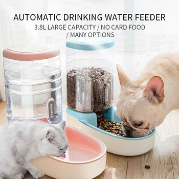 

Petshy 2 Pieces / Set Dog Cat Feeders Water Dispenser Fountain Bottle Set Plastic Automatic Pet Feeding Drinker Water Bowl
