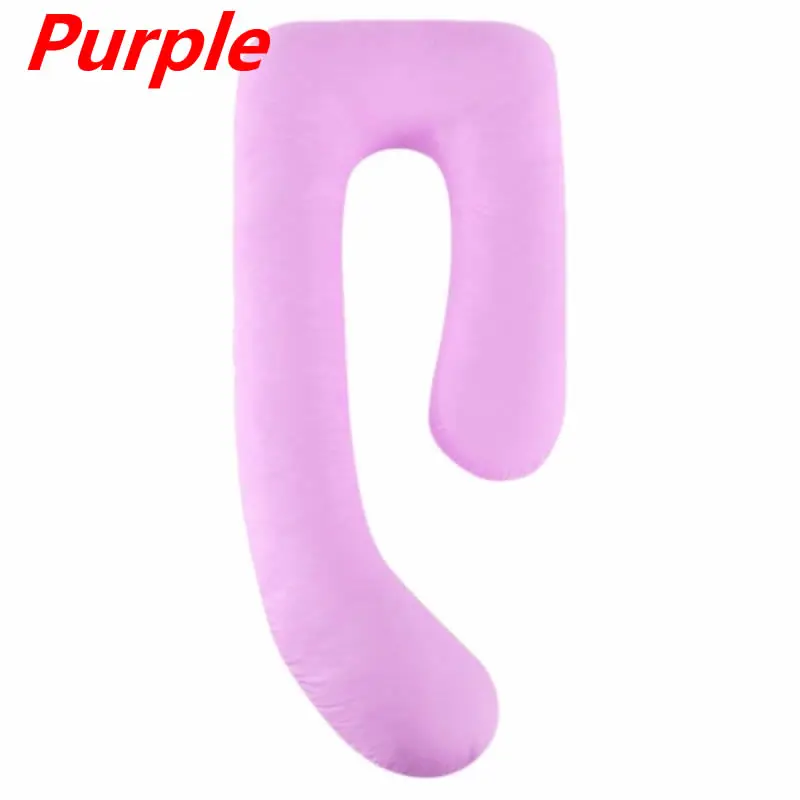 Purple J-образная Подушка для сна, многофункциональная мягкая подушка, боковое спальное место, съемная моющаяся Подушка для сна для беременных женщин - Цвет: Purple