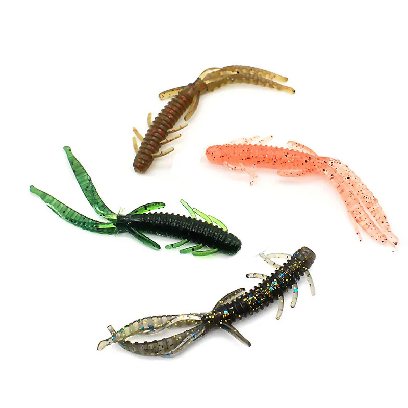 5pcs/lot 75mm 1.8g Jig Shrimp soft bait Silicone Salt smell Fishing lures Soft Wobblers Baits Artificial Bass carp Fishing Pesca
