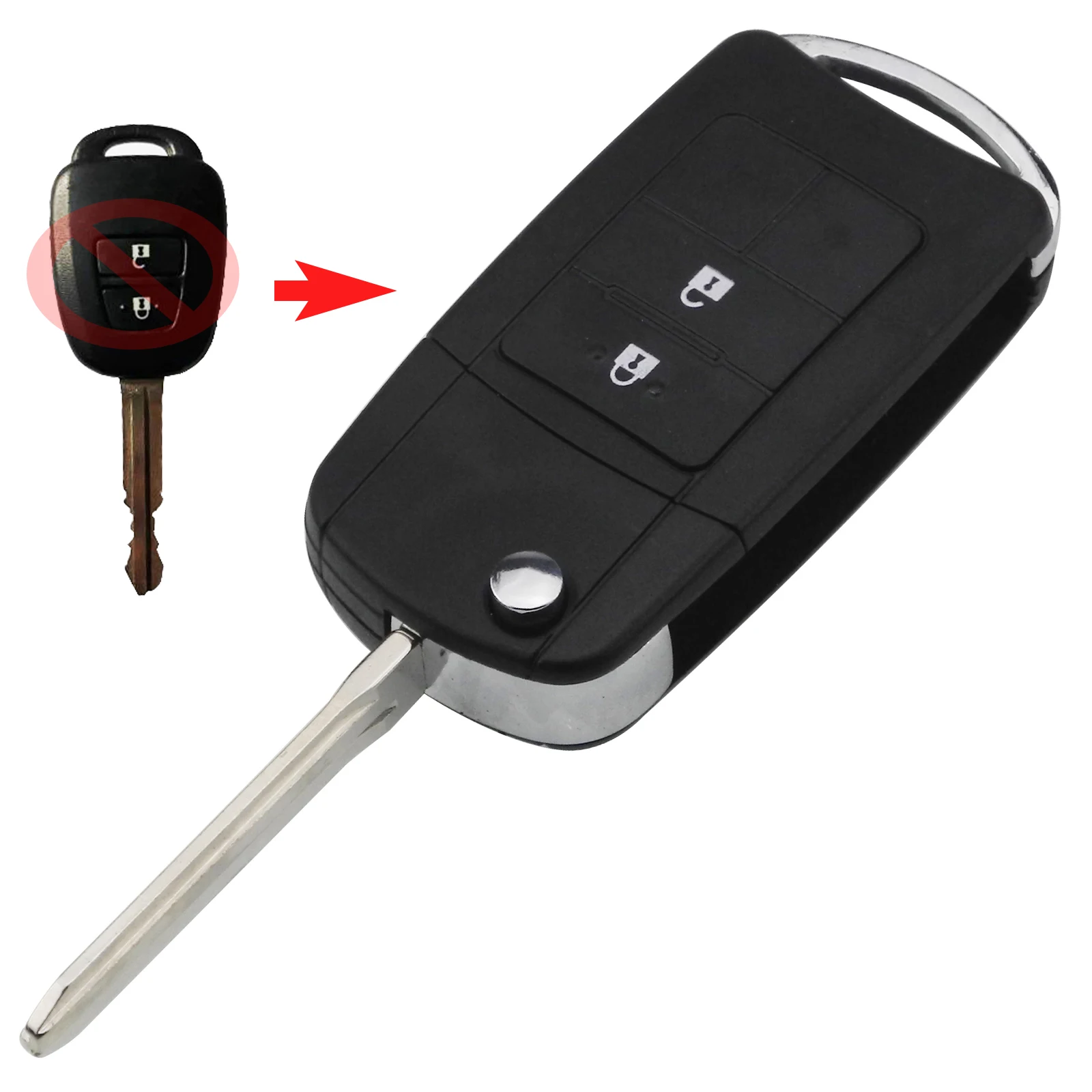 Jinyuqin модифицированный дистанционный ключ для автомобиля 2/3/4 пуговицы складной удаленное Управление ключ чехол для TOYOTA Reiz Corolla Camry TOYOTA Previa RAV - Количество кнопок: 2Buttons