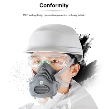 

Face Mask with Filter Cotton 3700 Dust Mask Particulate Respirator Half Socket Protective Mouth Mask