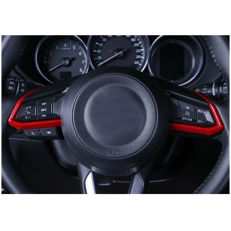 Красный ABS накладка на руль для Mazda CX-3 CX3- модные аксессуары для интерьера 1 пара(1