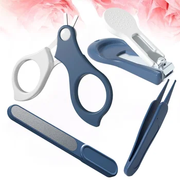 

4pcs of One Set Safe Nail Scissors Durable Nail Clippers Portable Nail Clippers Trimmer Manicure Care Kit for Baby Infant Kid Ne