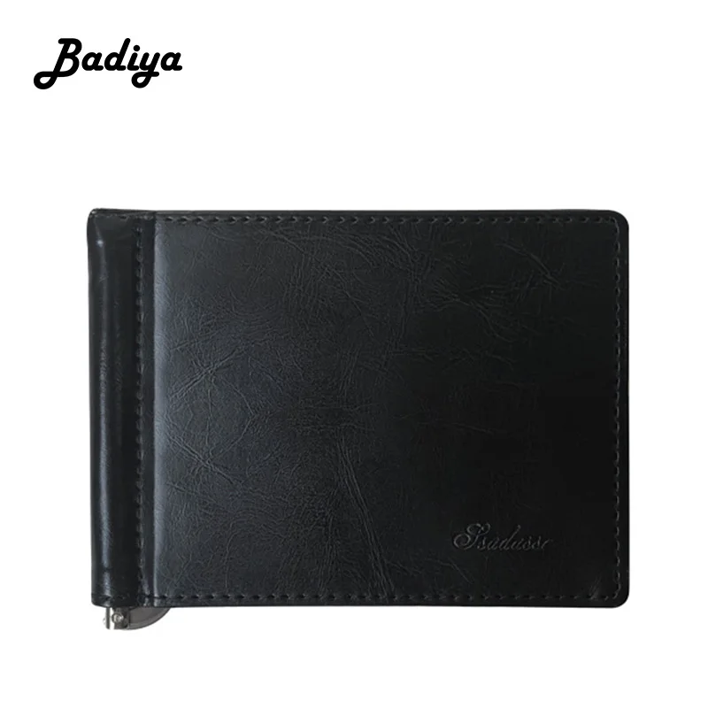 Мужской короткий кошелек из искусственной кожи тонкий винтажный деловой с