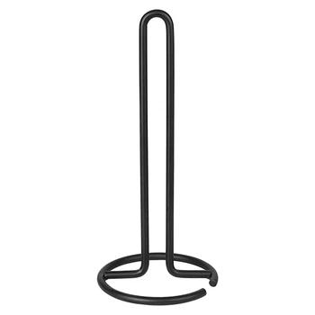 

HTHL-Wrought Iron Tissue Holder Suitable for Dining Table Kitchen Toilet Roll Holder Vertical Tissue Storage Rack Black