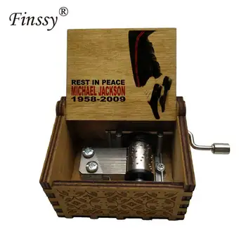 

Michael Jackson Print Musci Box for Men Women Hand Crank Music Box Notice Only Print