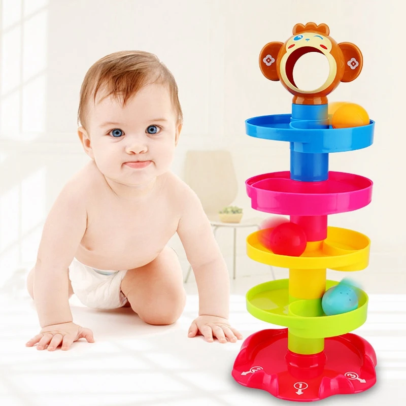 FBIL-Baby Rolling Ball Bell игрушка свайная башня обучающая игрушка погремушки для детей кольцо для детей 0-24 месяцев ребенок новорожденный головоломка обучающий подарок