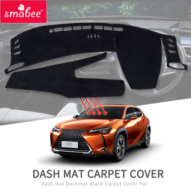 

Smabee Car Dash Mat Dashmat Black Carpet Cover For Lexus UX UX200 UX250H ZA10 2018 2019 2020 Accessories Dashboard Cover Mats