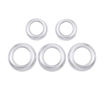 

5Pcs Car Dashboard Console Switch Button Ring Cover Trim Auto Styling Chrome for Land Rover Discovery 4 Range Rover Sport