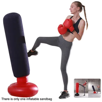 

Pressure Relief Home Portable Inflatable Sandbag PVC Boxing Column Gym Kids Adults Free Standing Foldable Target Kick Training