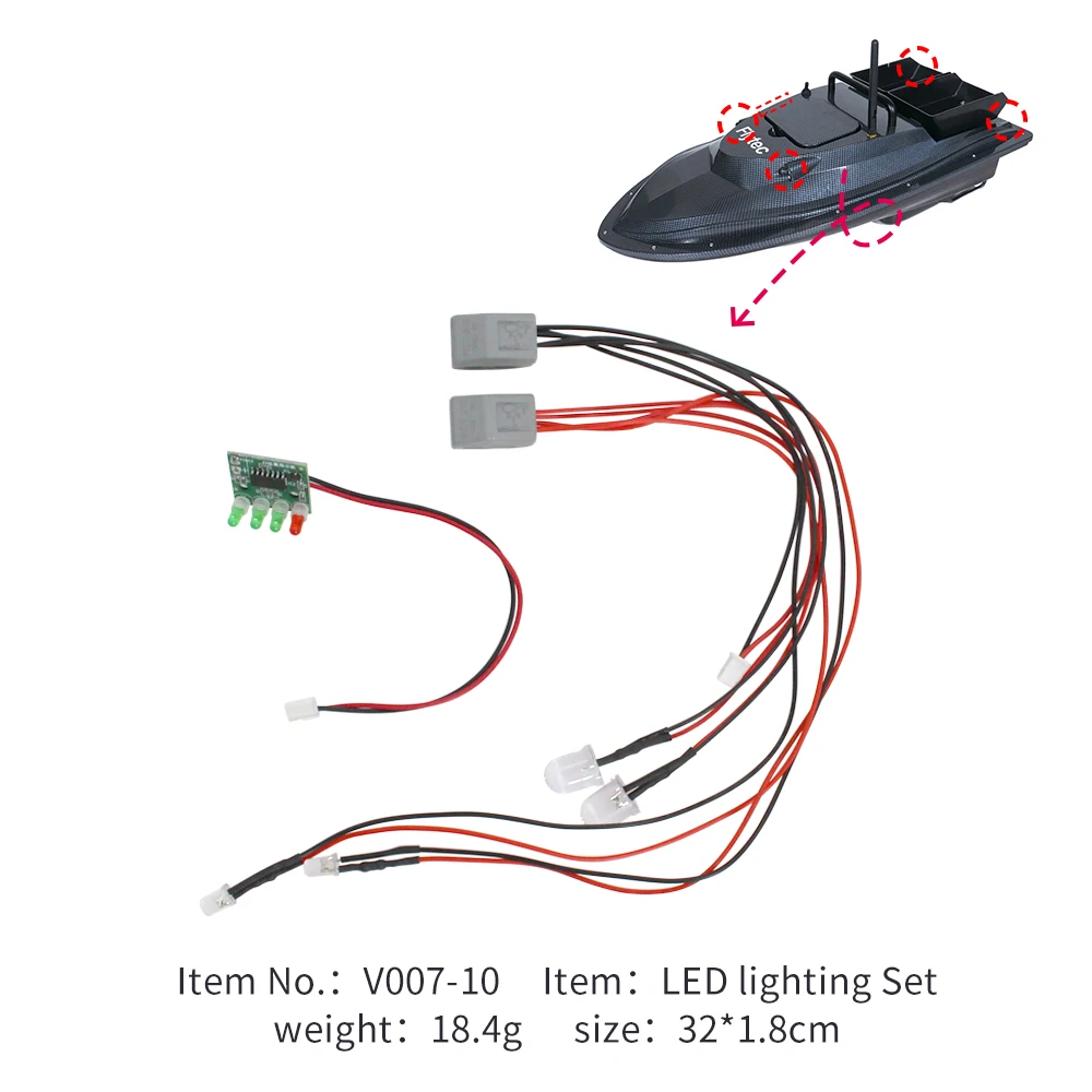 Light Set Flytec оригинальные запчасти V007-10 свет набор и индикатор батареи подходит для V007, привлекательный рыба приманка лодка аксессуары - Цвет: Light Set