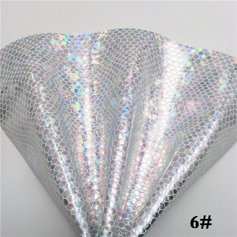 Glitterwishcome 21X29 см A4 размер винил для бантов Радуга змеиная кожа Переливающаяся ткань искусственная кожа листы для бантов, GM545A - Цвет: 6