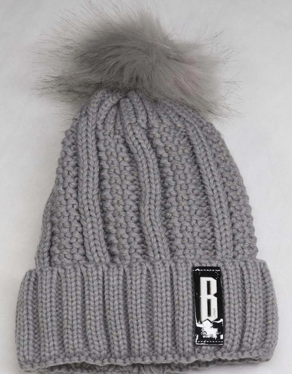 Новая модная зимняя шапка, Женская Плюшевая и утолщенная эластичная вязаная хлопковая шапка, осенняя зимняя теплая шапка, уличные аксессуары, шапка в подарок - Цвет: Серый