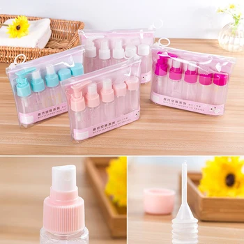 

7pcs/Set Plastic Mini Makeup Cosmetic Face Cream Pot Bottles Transparent Empty Make Up Container Bottle Travel Kit Accessories