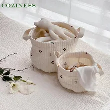 Panier de rangement confortable, sac de rangement pliable multifonctionnel en coton pour vêtements et couches de bébé, sac de rangement pour jouets, literie, nouvelle vente