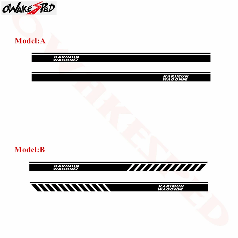 Автомобильный спортивный стиль, боковые полосы, юбка, Декор, наклейка, авто тело, дверь, аксессуары, наклейка s, виниловые наклейки для Suzuki Wagon R