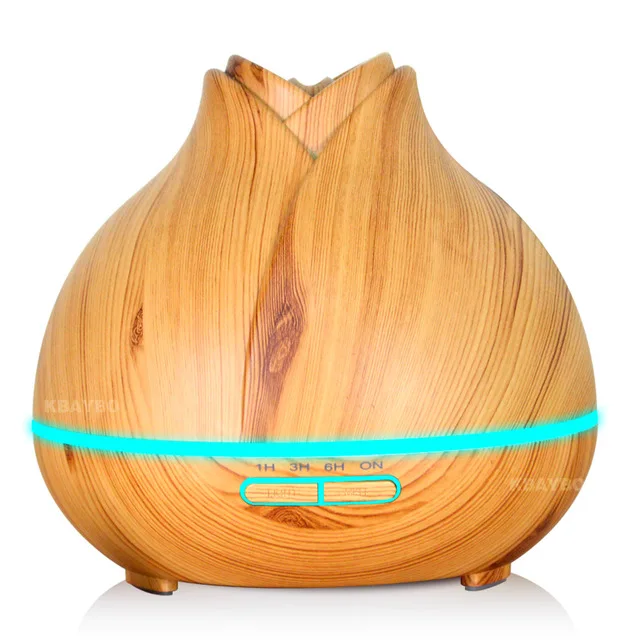 Wood grain ultrasonic cold mist humidifier 400 ml air aroma essential oil diffusion for office home bedroom | Бытовая техника