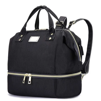 

CYSINCOS Outdoor Momi Bag Oxford Zipper Multifunction Double Shoulder Bag Mom Backpack Large Capacity Bottle Insulation Package