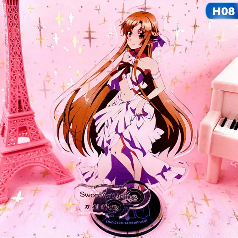Меч Арт онлайн модель аниме мультфильм игрушки Юки Асуна Kirigaya Kazuto акриловая фигурка Рождественский подарок украшение - Цвет: H08