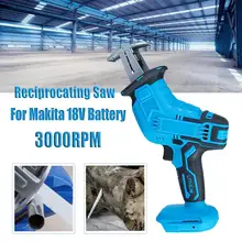 Makita – scie électrique, sans fil, vitesse Variable, lames de coupe alternatives, changement progressif, adaptée à la batterie 18V, 3000 tr/min