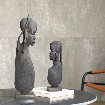 

MODERN AFRICAN BIG EAR CHARACTER SCULPTURE ABSTRACT METAL STATUE FOR HOME DECORATION ACCESSORIES LIVING ROOM DECOR MARBLE CRAFTS