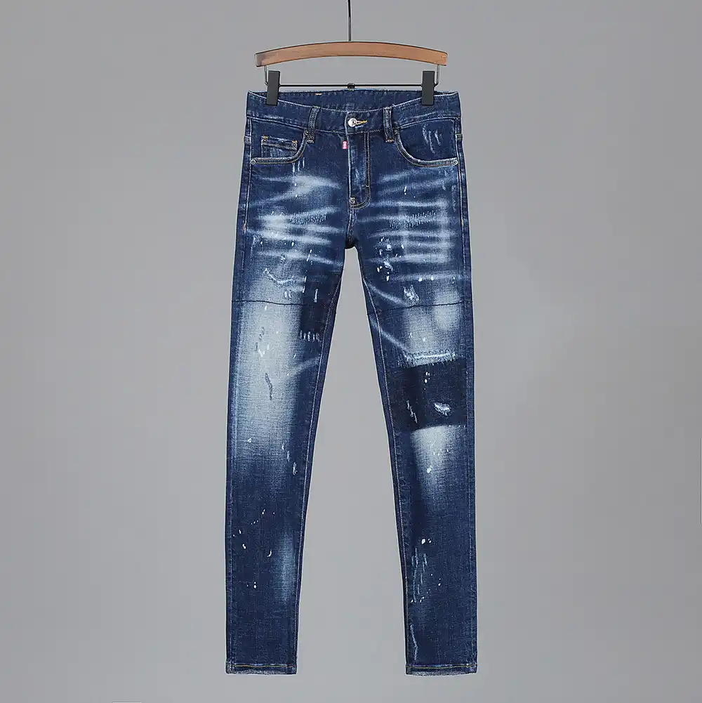 ヨーロッパスタイルdsqブランドのジーンズの男性ストレッチ弾性スリムデニムジーンズメンズカジュアル洗浄ブルーポケットスキニージーンズ23 ジーンズ Aliexpress