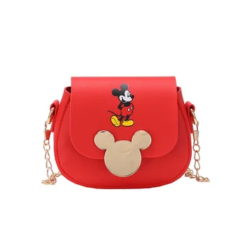 

2020 Mickey Handbag Kids Shoulder Crossbody Bag Waterproof Chain Bag Pu Leather Cute Messenger Bag Fahion Children Little Tote