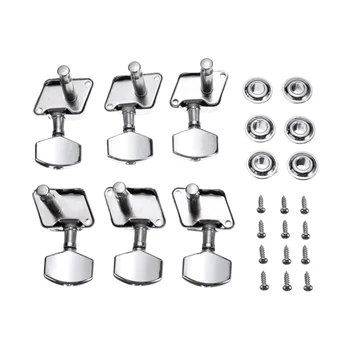 

3 Left 3 Right Metal Inline Guitar String Tuning Pegs Tuners Machine Head Professional Durable Head For Acoustic Electric Guitar