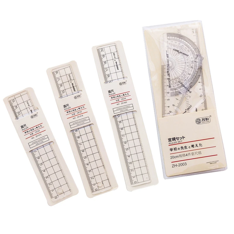 1 Pcs Transparent Simple Style Plastic Ruler Student Office Learn Stationery DIY Drawing School Office Supplies