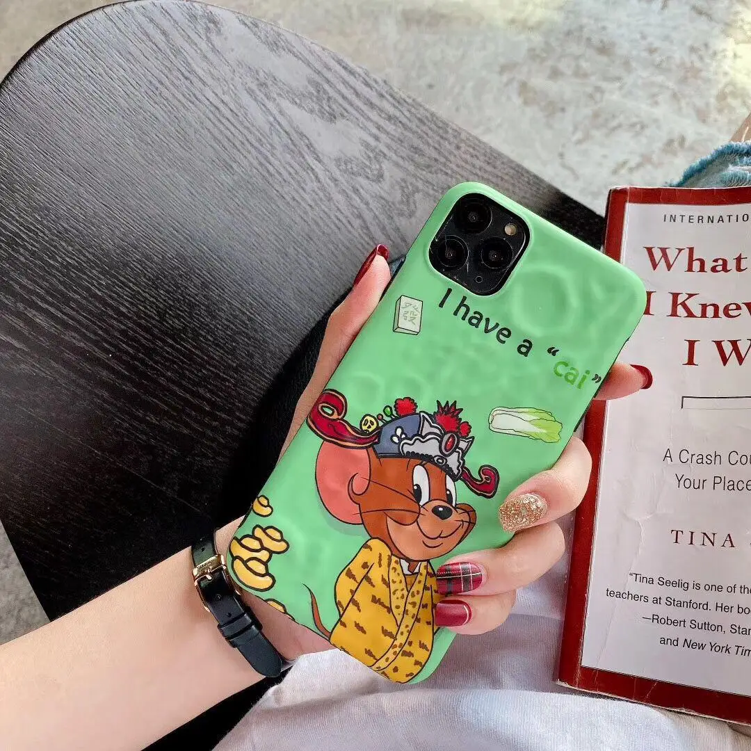 Луна текстура иллюстрация женский мобильный корпус подходит для iphone/6/7/8/s/xr/xs/11 promax/милый рисунок - Цвет: Зеленый