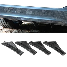 

High Quality 4pcs Car Rear Bumper Lip Diffuser Shark Fins Spoiler For Universal Car Carbon Fiber Accessories Wholesale