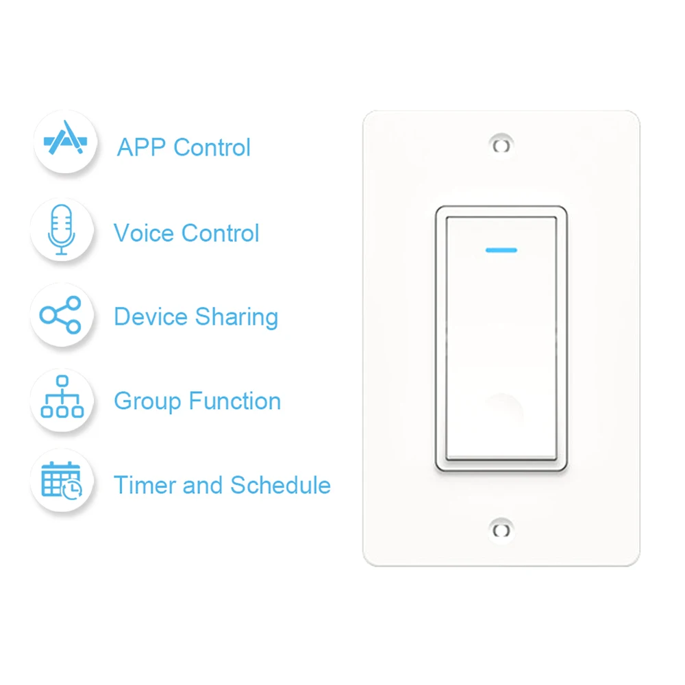 

Hot Wi-fi in-Wall Smart Touch Switch Light Switch Voice Control Smart Life APP Remote Control Timer Share Device for Android iOS