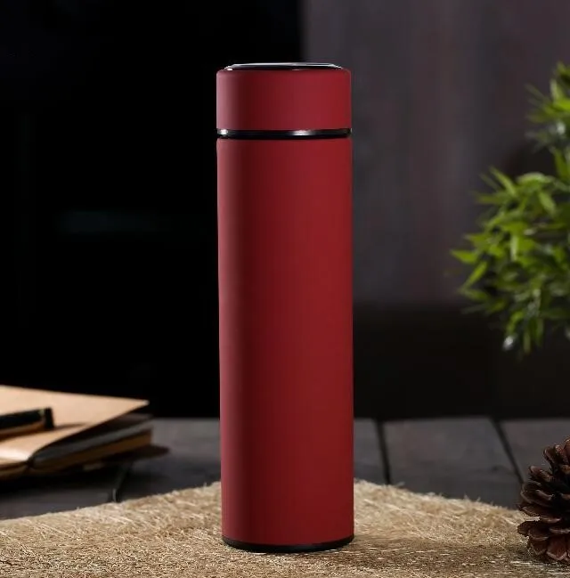 Red 2 TECHOME 500 мл термосы из нержавеющей стали Термокружка сохраняющая тепло холодная бутылка термо кофе для мужчин и женщин - Цвет: Red 2