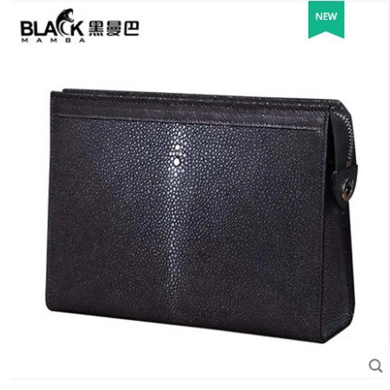 

heimanba Pearl fish sandwich man business large capacity handbag genuine crocodile leather devil rays men clutch bag