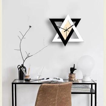 

New Nordic personality black and white creative wall clock retro mute minimalist decorative clock
