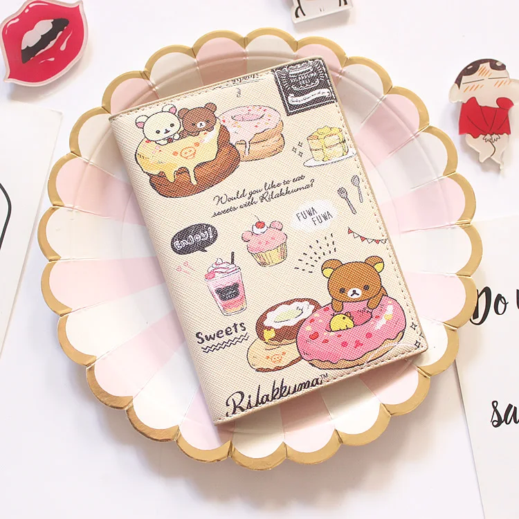 Милый чехол для паспорта Rilakkuma женский кошелек для путешествий мягкие чехлы из искусственной кожи для паспорта держатель для документов Paspoort защитный