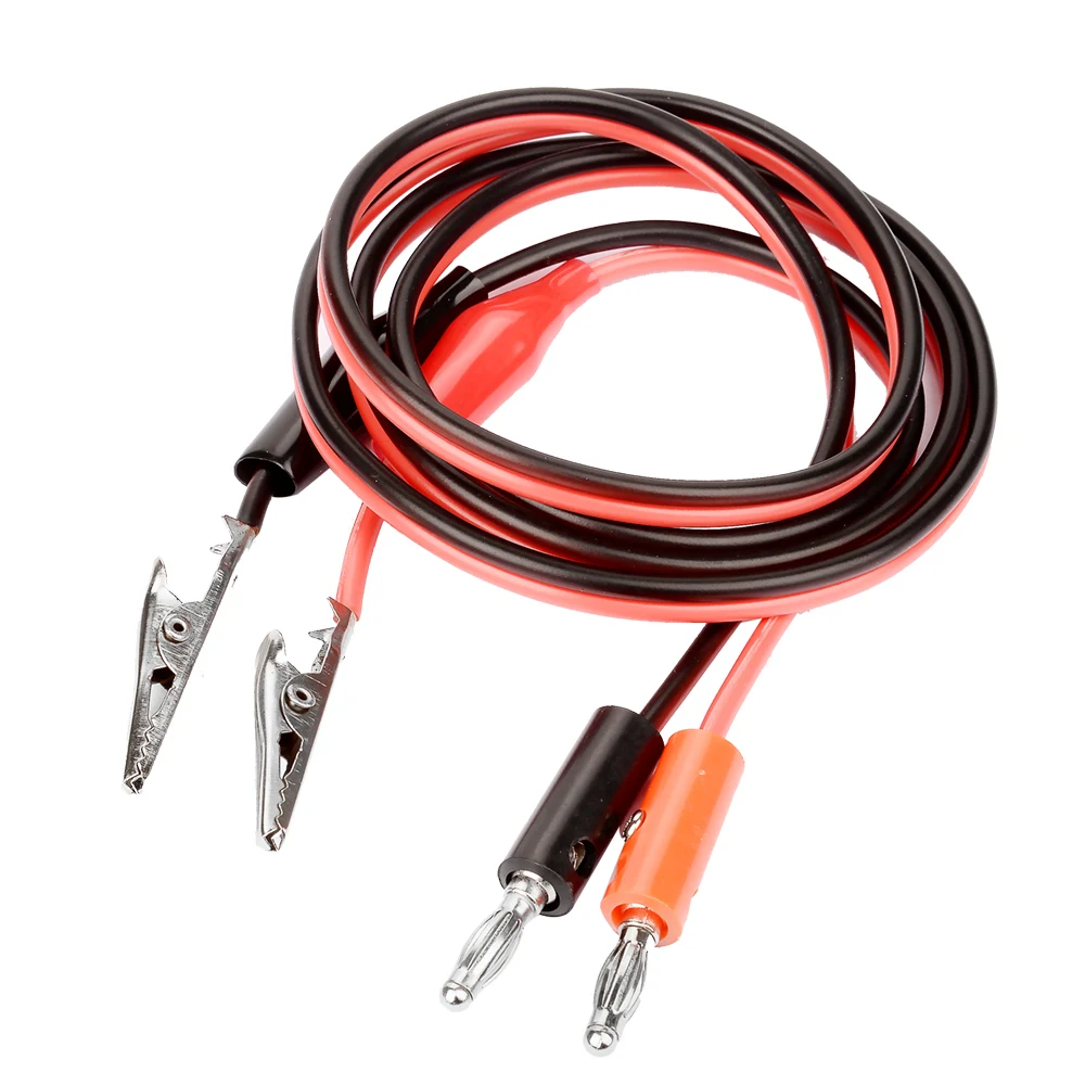 

YUNPICAR 2 PCS Banana Plug to Crocodile Alligator Clip Test Lead Wire Cable Set 15A 1M