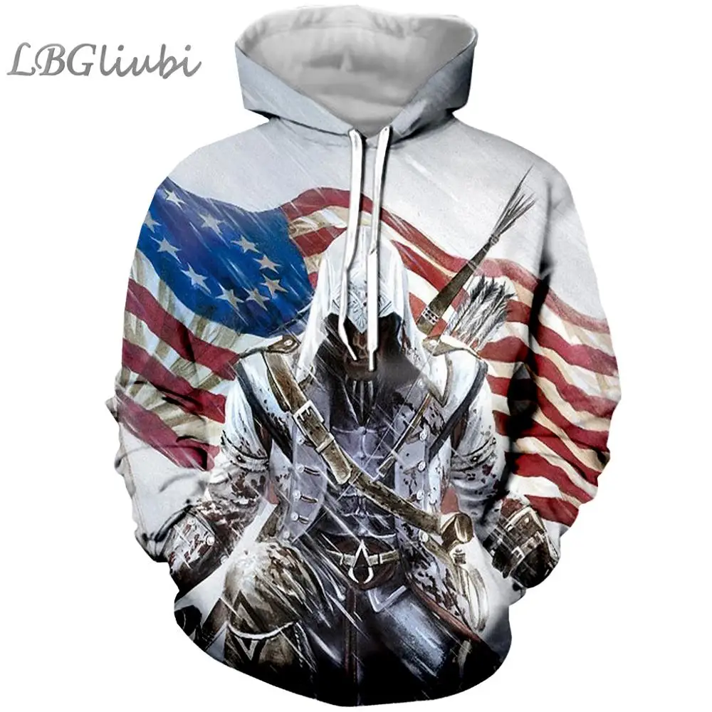 1 LBG новая 3D печать Assasin's Creed Толстовка Assasin's Creed модная мужская и женская Толстовка Harajuku Толстовка Крутая толстовка - Цвет: 1