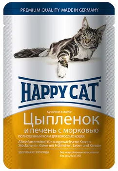 

HAPPY CAT HAPPY CAT for adult cats with chicken, liver and carrots in jelly 100g