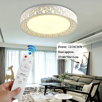 

Modern LED Ceiling Lamp 12/24/36W Dimming Chandelier LED Light Remote Controller Fixture Home Living Bedroom Lighting 80-240V