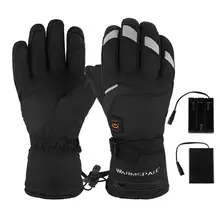 Универсальные перчатки с подогревом для катания на лыжах с питанием от аккумулятора, теплые перчатки для мотоцикла, катания на лыжах, велоспорта, зимних видов спорта на открытом воздухе для женщин и мужчин